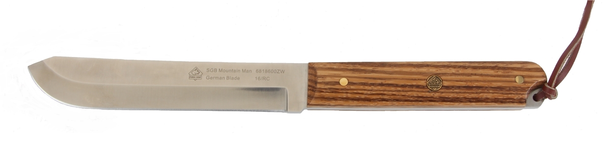 PUMA SGB Mountain Man Zebra Wood Hunting Knife with Leather Sheath