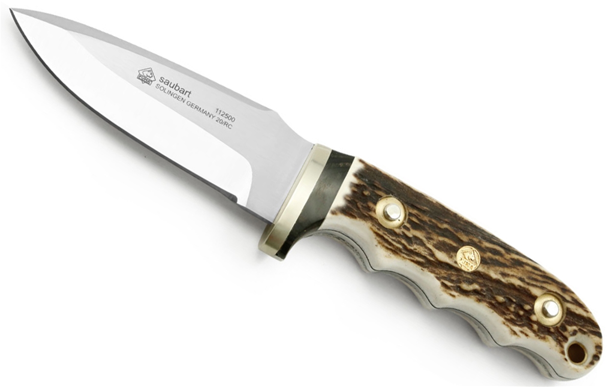 Puma Knives Saubart Stag German Made Hunting Knife with Leather Sheath - Special Order Please Allow 24+ Weeks for Delivery