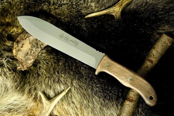PUMA Knives Robuster Walnut Wood German Made Fixed Blade Hunting Knife with Leather Sheath