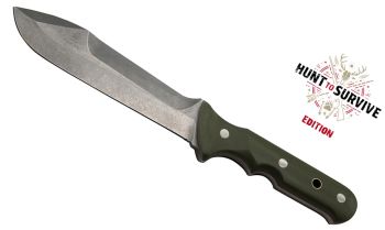 PUMA Keiler Hunt to Survive Edition German Made Green G10 Hunting Knife with Leather Sheath