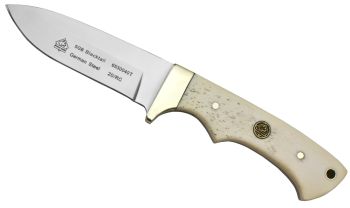 Puma SGB Blacktail Smooth White Bone Hunters Knife with Leather Sheath