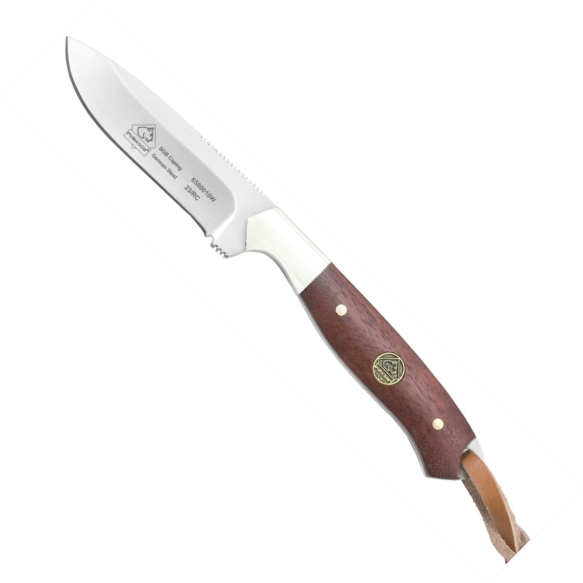 Puma SGB Caping Jacaranda Wood Knife with Leather Sheath