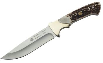Puma SGB Halfmoon Stag Hunting Knife with Leather Sheath