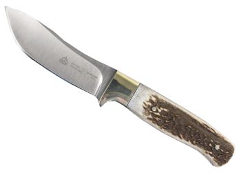 Puma SGB Saddleback Staghorn Hunting Knife with Leather Sheath