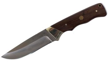 PUMA SGB Badlands Wood Fixed Blade Hunting Knife with Leather Sheath