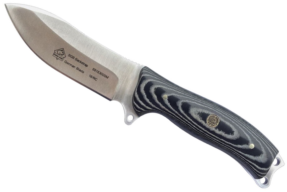 PUMA SGB Backstrap Micarta Slab Hunting Knife with Nylon Sheath