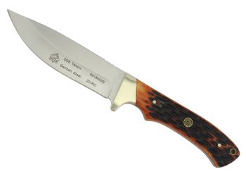 PUMA SGB Teton Zebra Wood with Leather Snap Over Sheath & Sharpening Tool