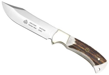 Puma SGB Kodiak Natural Staghorn Hunting Knife with Leather Sheath