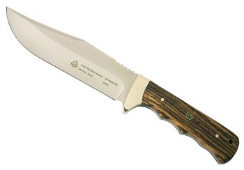 PUMA SGB Big Bear Zebra Wood Hunting Knife with Molded Leather Sheath