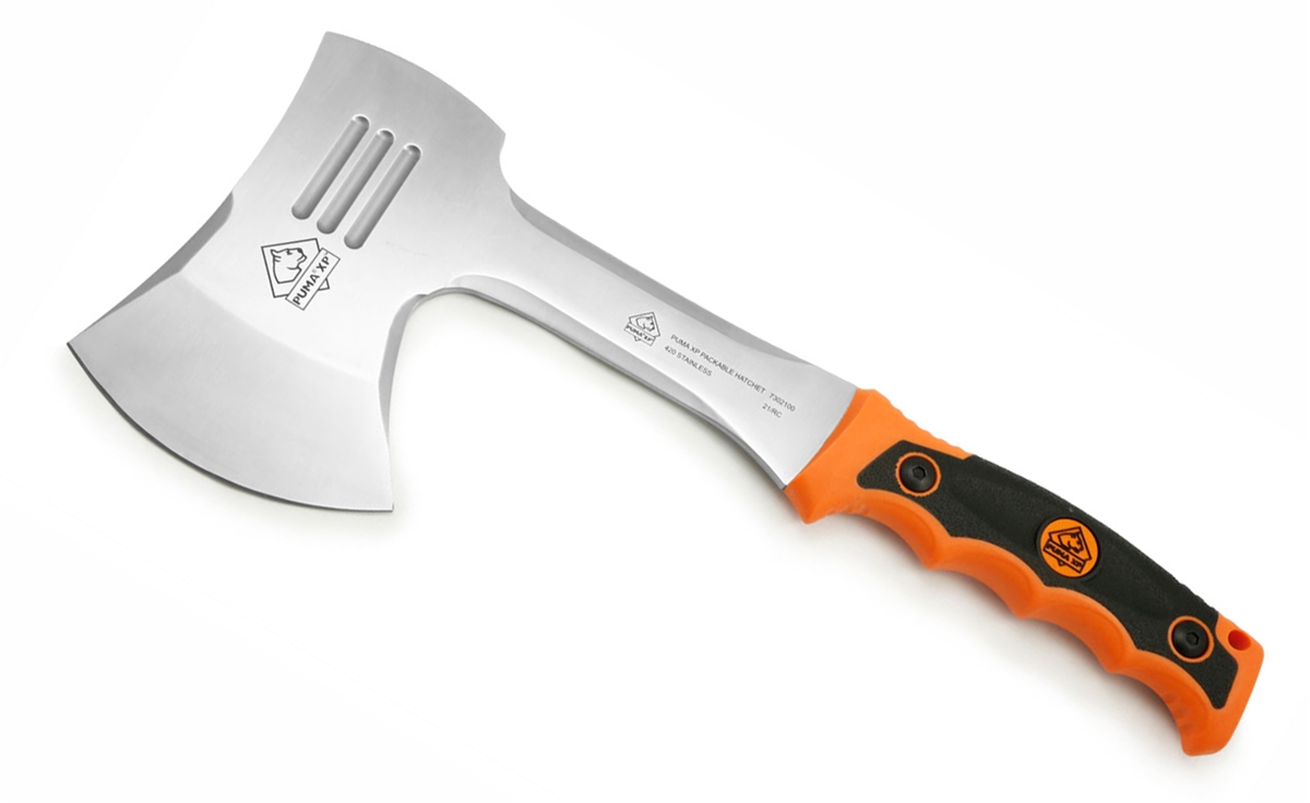 Puma XP Packable Camping Hatchet with Orange Rubber Handle