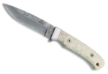 Puma TEC Damascus (71 Layers) Bone Handle with Leather Sheath