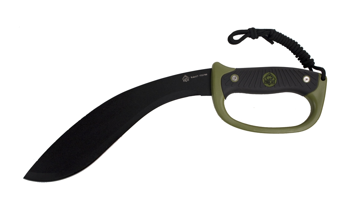 Puma XP Kukri17 Camping Machete 11.4" Blade with Green Rubber Handle