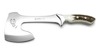 PUMA IP El Hacha Stag Spanish Made Hatchet with Lasered Puma Head and Leather Sheath