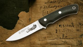 Puma IP Rifleman II Jute Micarta Spanish Made Hunting Knife with Leather Sheath