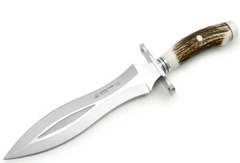 Puma IP Catcher II Stag (Double Edge Blade) Spanish Made Hunting Knife with Leather Sheath