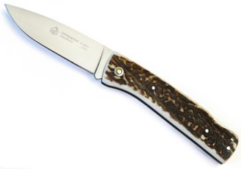 Puma IP Companion Stag Spanish Made Hunting Pocket Knife with Leather Pouch