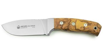 Puma IP Cervato Olive Wood Handle Spanish Made Hunting Knife With Leather Sheath