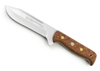 Puma IP Outdoor Palm Wood Handle Spanish Made Hunting Knife with Leather Sheath