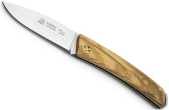 PUMA IP Traveller Olive Wood Spanish Made Hunting Pocket Knife with Leather Pouch