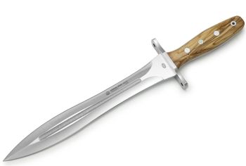 Puma IP Catcher Olive Wood (Double Edged Blade) Spanish Made Hunting Knife with Leather Sheath
