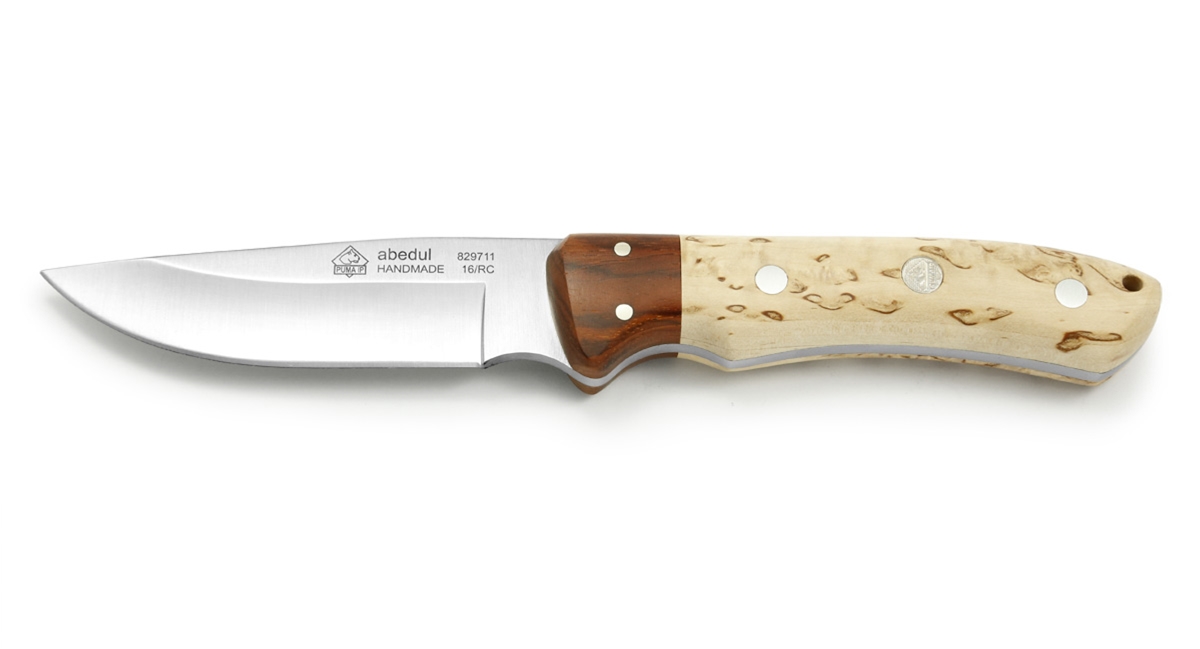 Puma IP Abedul Wood Spanish Made Hunting Knife with Leather Sheath - Special Order Please Allow 24+ Weeks for Delivery