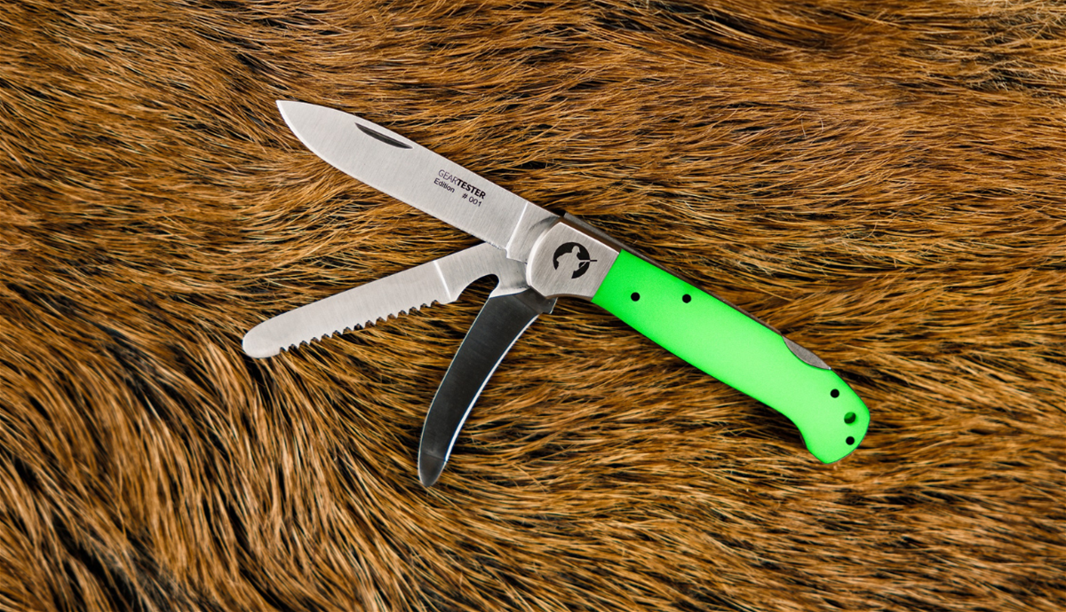 Puma IP Spanish Made Geartester Jagdtaschenmesser Green Fluorescent Folding Hunting Knife