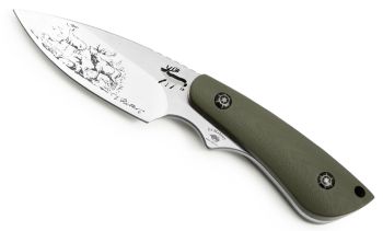 Puma IP Red Deer Green G10 Spanish Made Hunting Knife with Leather Sheath