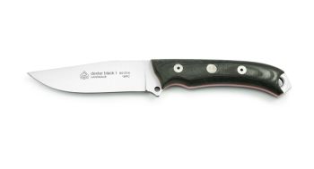 Puma IP Dexter Black I Micarta Spanish Made Hunting Knife with Leather Sheath
