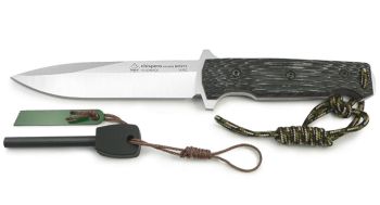 Puma IP Chispero Micarta Spanish Made Hunting Knife with Fire Starter and Leather Sheath