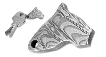 Puma Head Damascus Key Ring Pendant