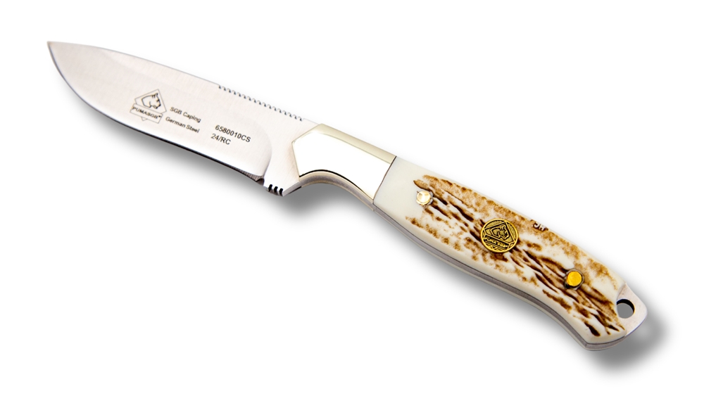 Puma SGB Caping POM Commando Stag Knife with Leather Sheath