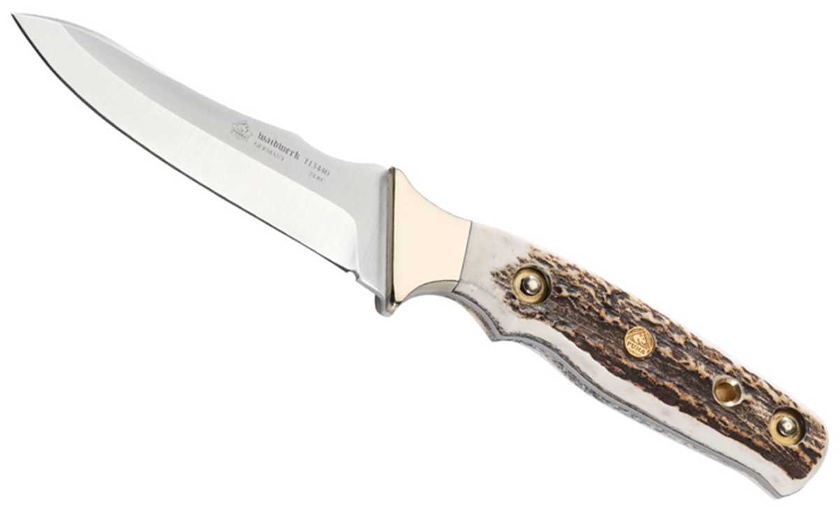 Puma Waidwerk Stag Handle German Made Hunting Knife with Leather Sheath