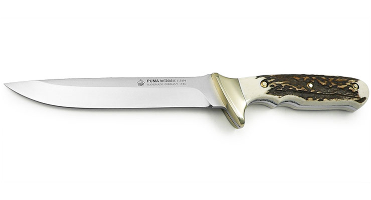Puma Wildtoter Stag Handle German Made Hunting Knife with Leather Sheath