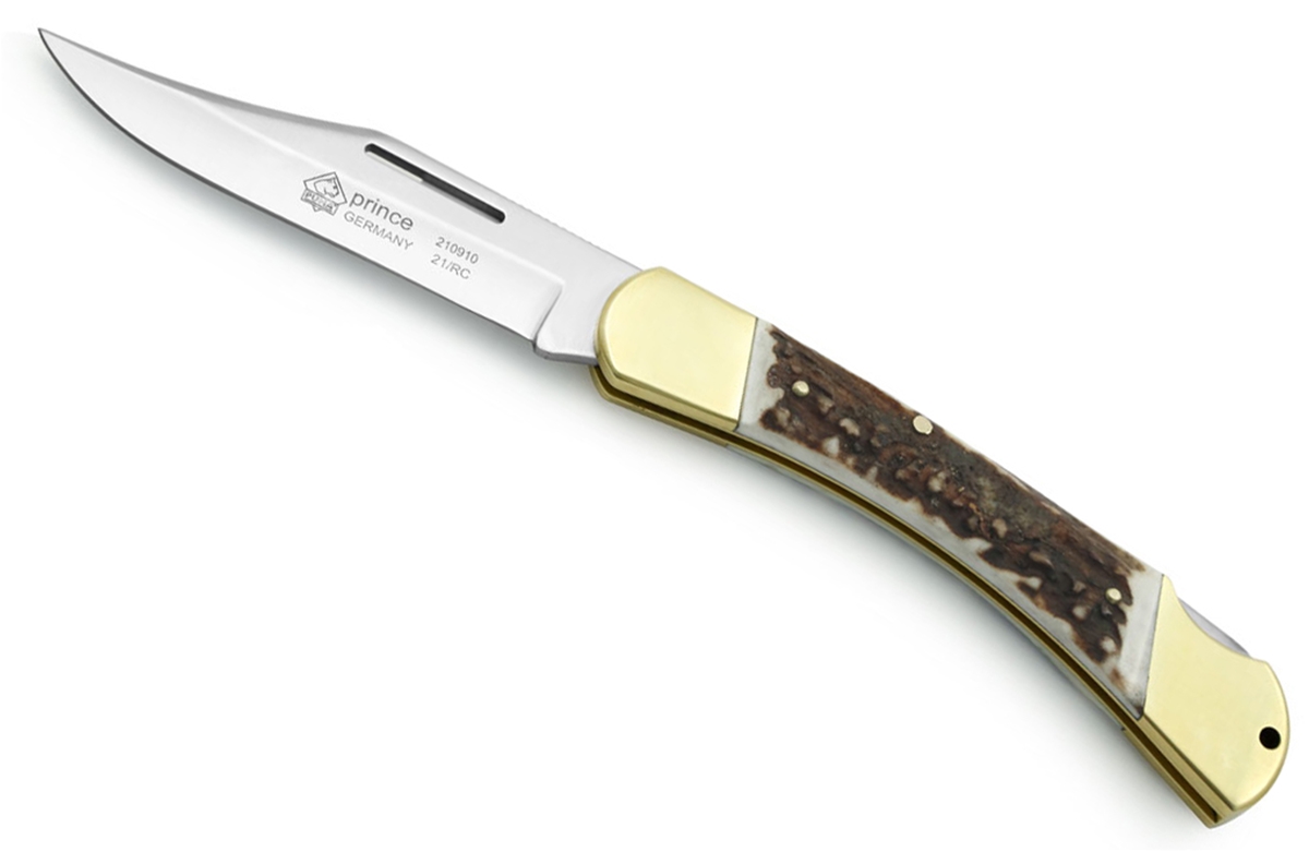 PUMA Prince Natural Staghorn Handles German Made Folding Hunting Knife