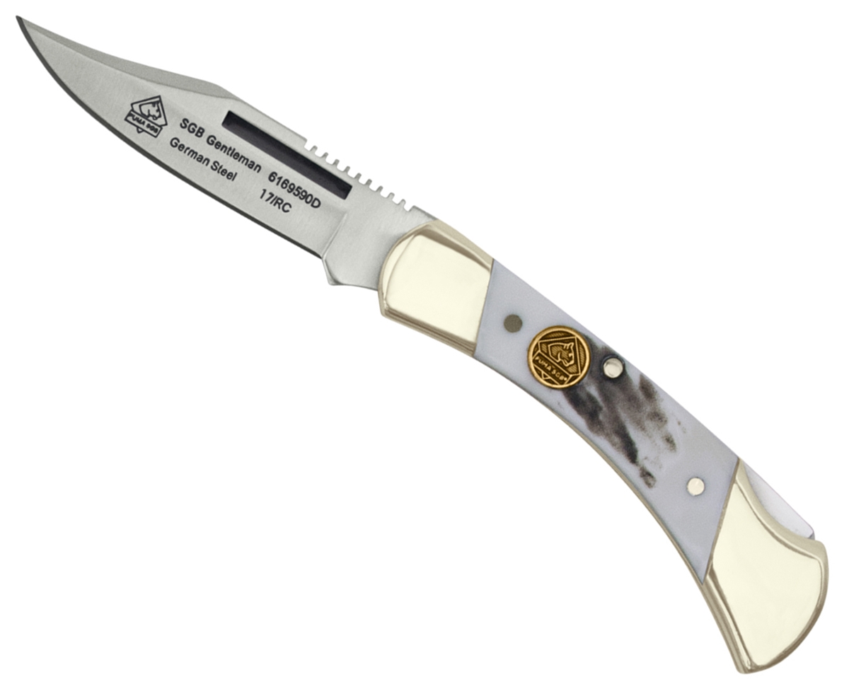 Puma SGB Gentleman POM Commando Stag Folding Pocket Knife