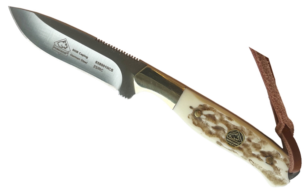 Puma SGB Caping POM Commando Stag Knife with Leather Sheath