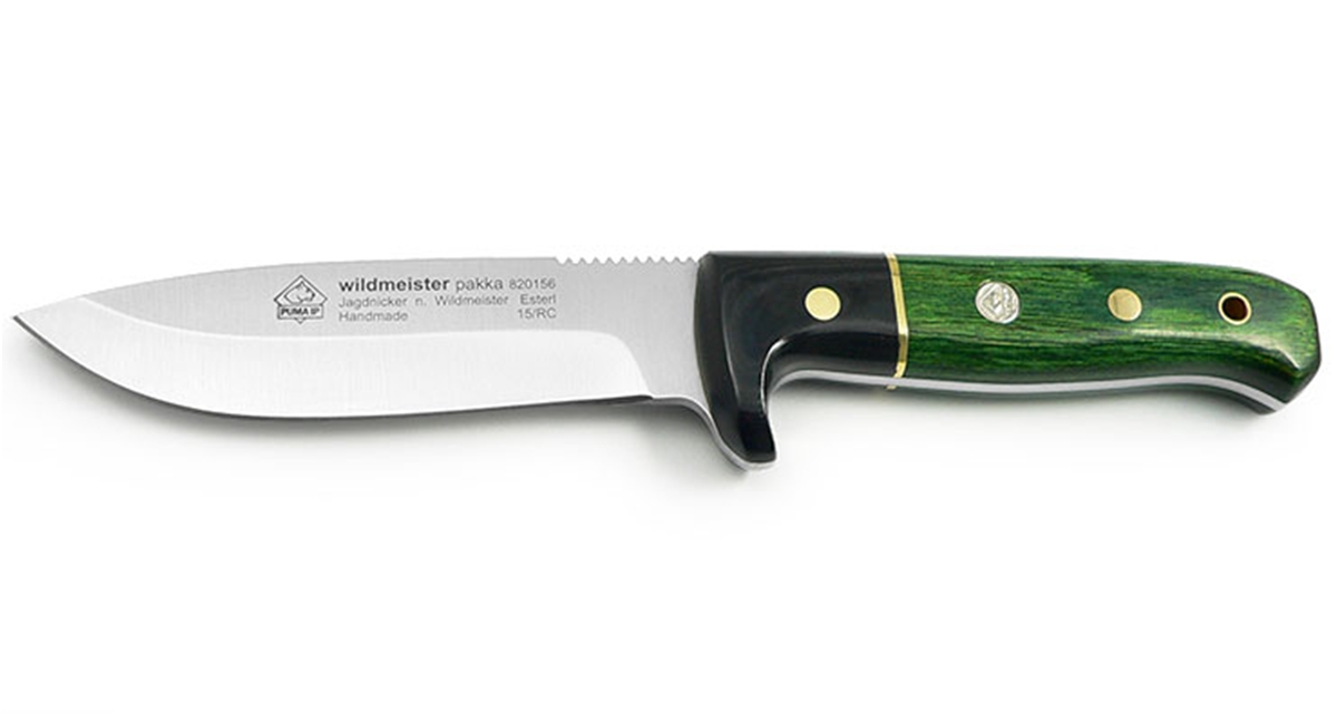 Puma IP Wildmeister Pakka Wood Handle Made Hunting Knife With Leather Sheath