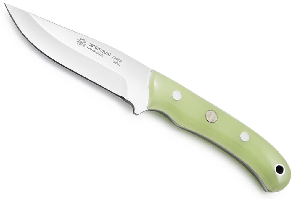 PUMA IP Catamount Fluorescent (Glow in the Dark) Spanish Made Hunting Knife with Leather Sheath